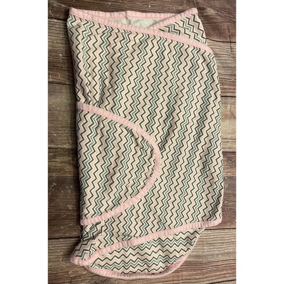 Miracle Baby Baby Girl Pink & Gray Grey Stripe Swaddle Blanket, Newborn - Picture 1 of 5